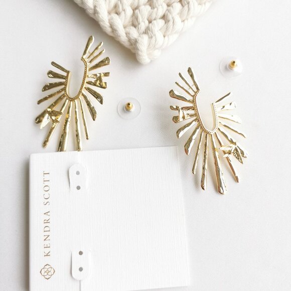 Authentic Kendra Scott Melody Gold Hoop Earrings - Picture 3 of 4